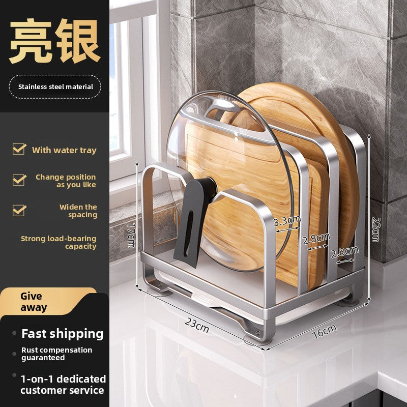 Kitchen Knife Storage Rack with Cutting Board Holder