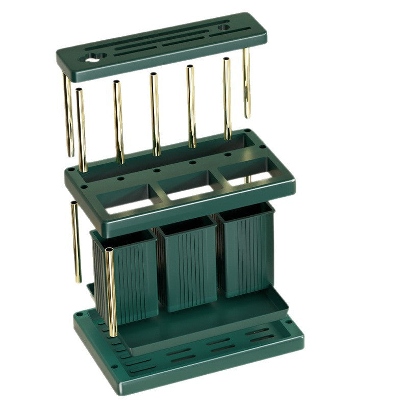 Kitchen Utensil Holder with Draining — Countertop Knife, Spoon & Chopstick Organizer