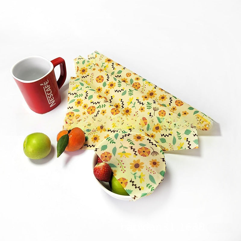 Reusable Beeswax Food Wraps | 3-Pack S/M/L — Eco-Friendly Plastic-Free