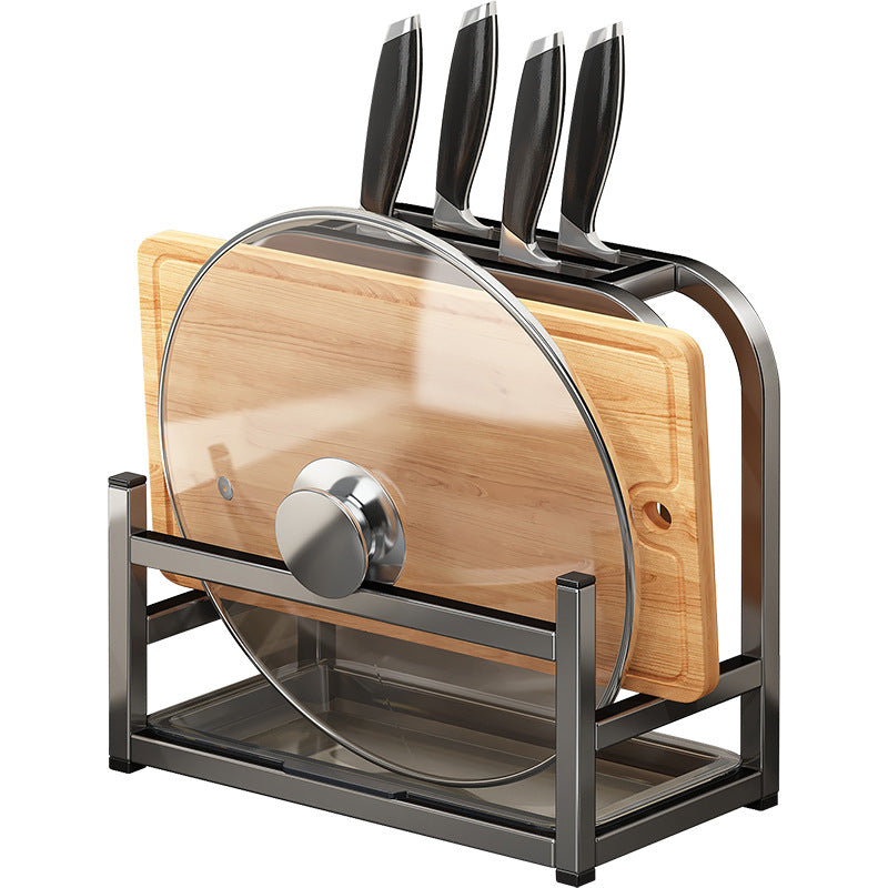 Multifunctional Kitchen Knife Storage Rack with Cutting Board Holder