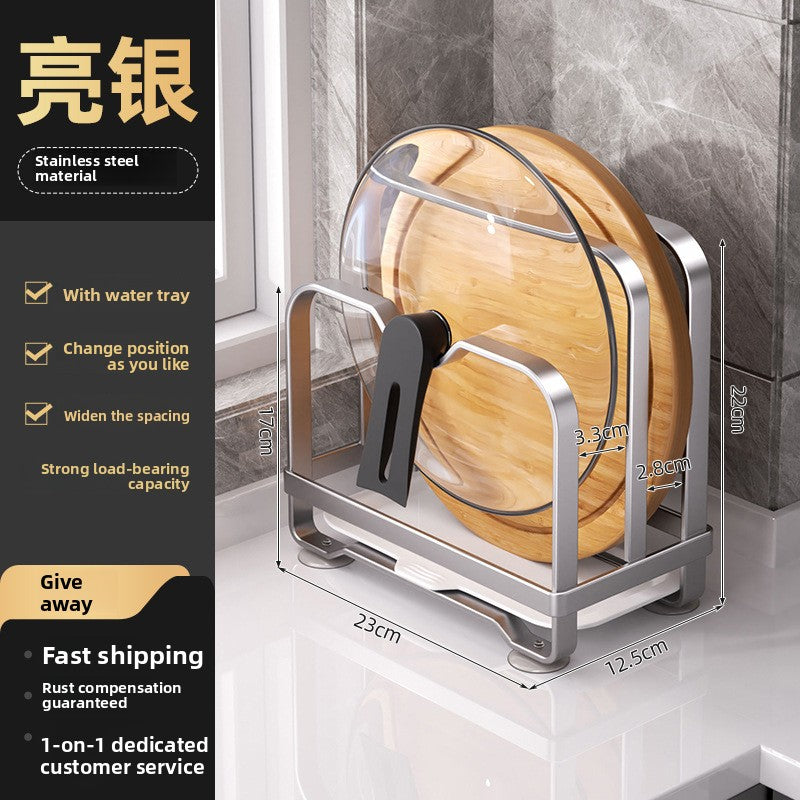 Kitchen Knife Storage Rack with Cutting Board Holder
