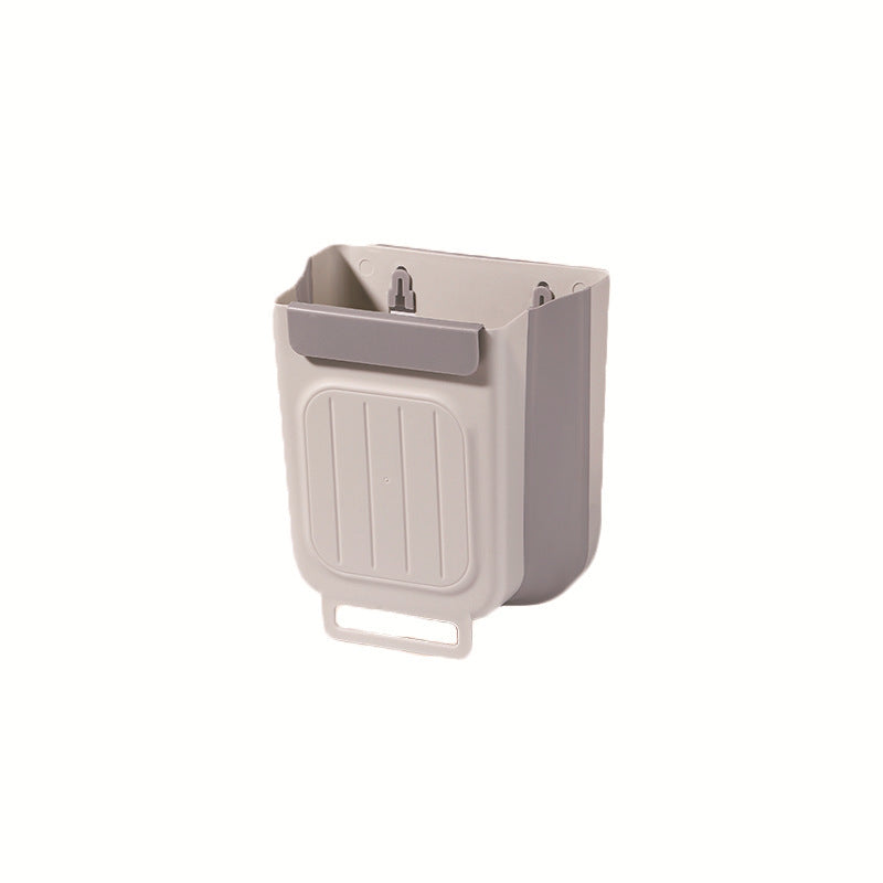 Foldable Wall-Mounted Kitchen Trash Can — Space-Saving Under-Cabinet Bin