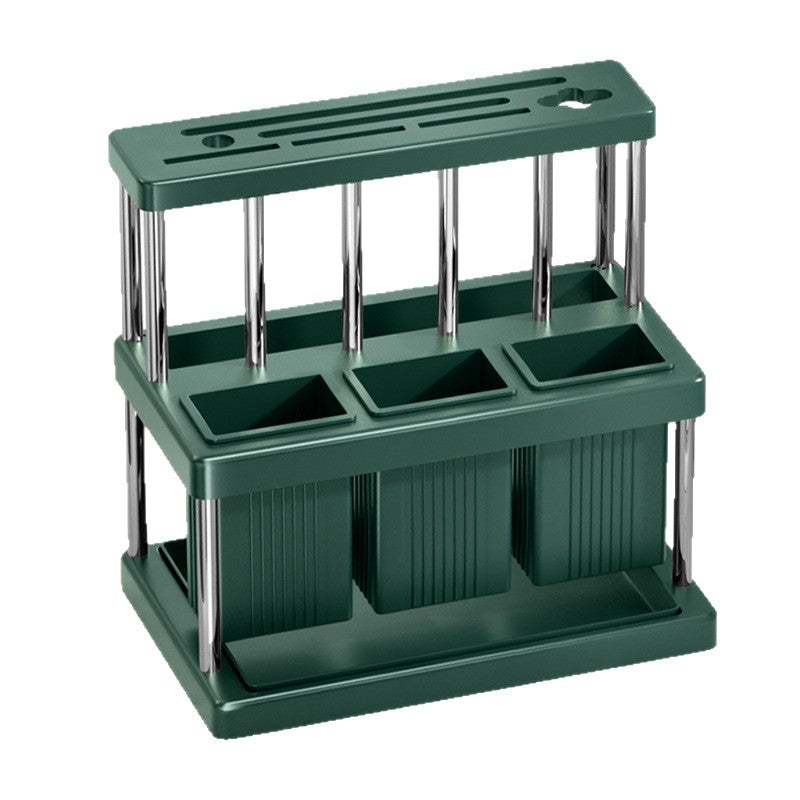 Countertop Kitchen Storage Rack — L-Shaped Knife, Chopstick & Utensil Organizer