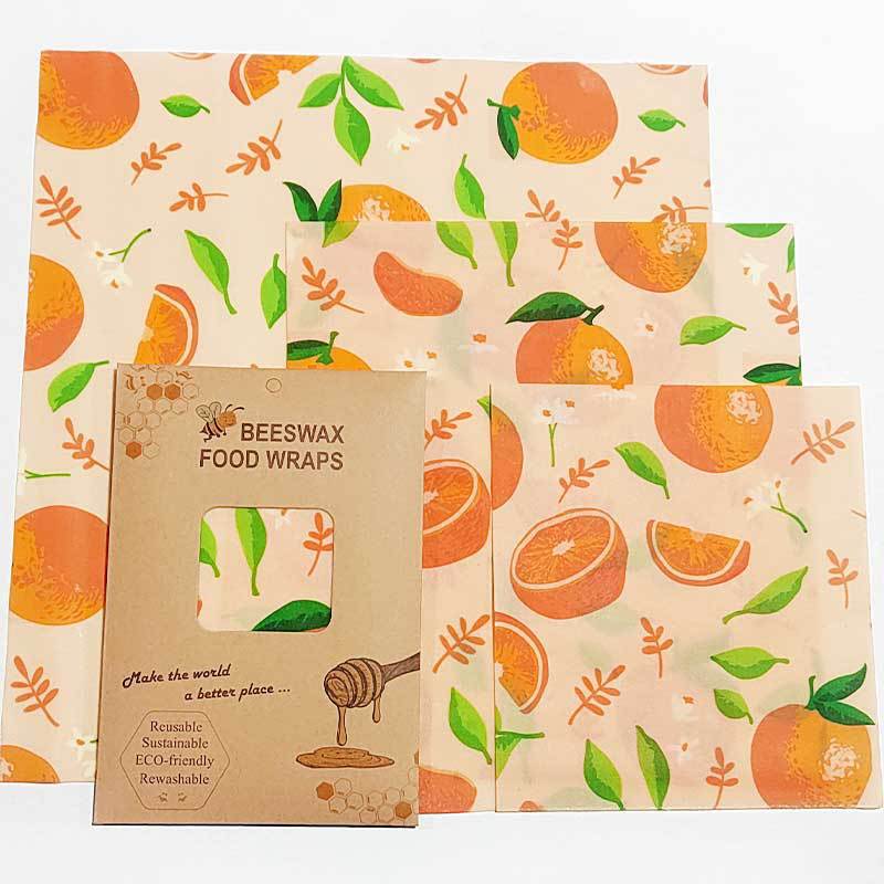 Reusable Beeswax Food Wraps | 3-Pack S/M/L — Eco-Friendly Plastic-Free