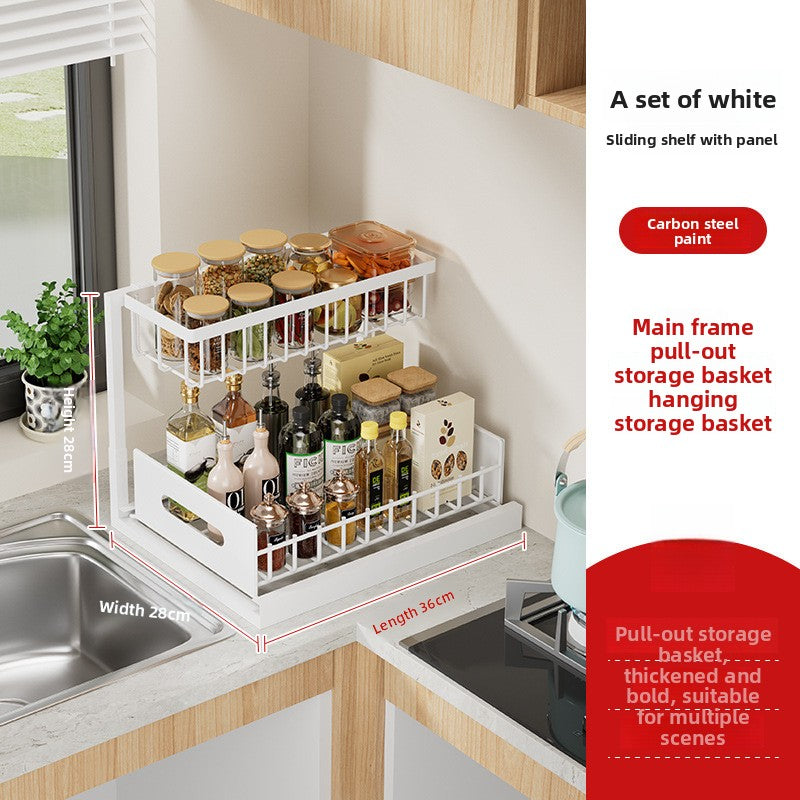 Pull-Out Kitchen Storage Rack | Countertop Organizer