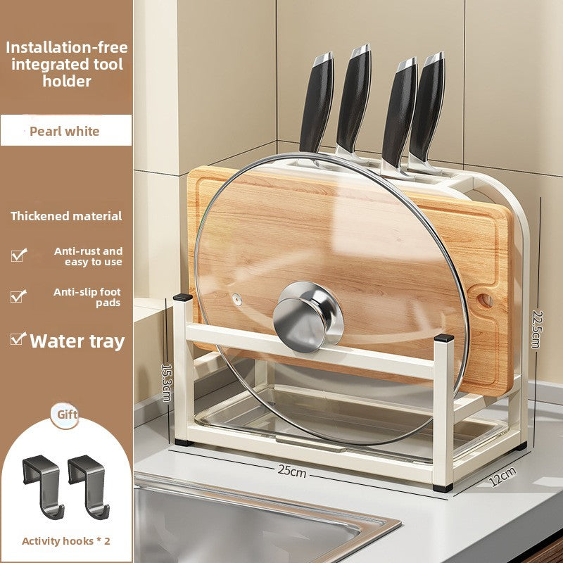 Kitchen Knife Storage Rack with Cutting Board Holder