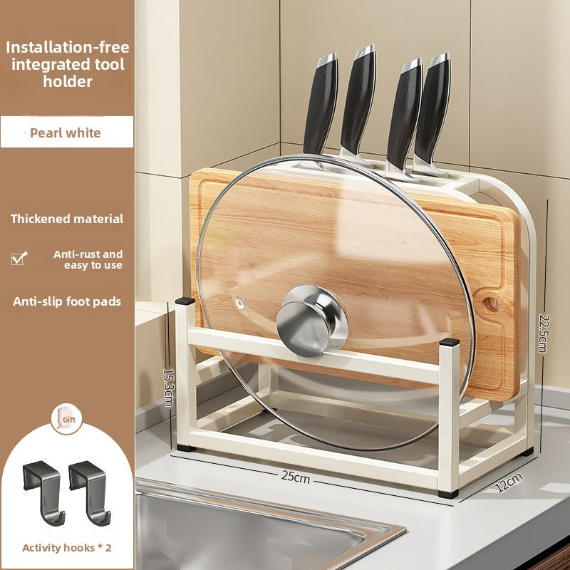 Kitchen Knife Storage Rack with Cutting Board Holder