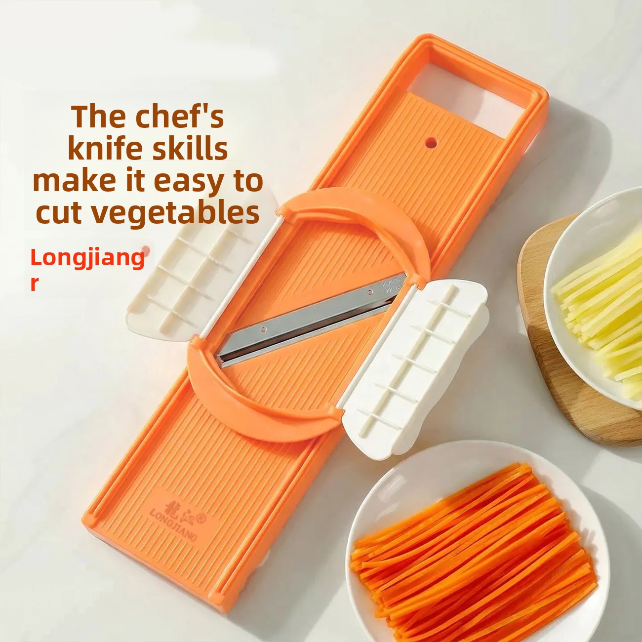 Multifunctional Vegetable Grater & Shredder — Safe Mandoline Slicer with Hand Guard