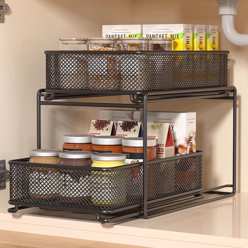 Multi-Tier Kitchen Storage Rack, Household Multi-Functional Sink Organizer